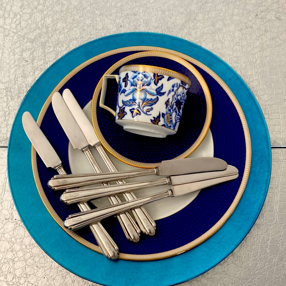 Set of Six Knives Monogram E